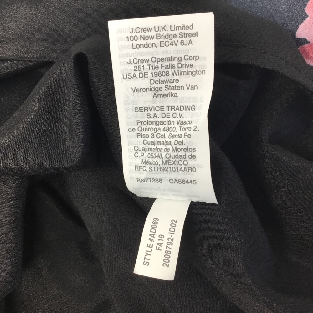 J. Crew Tie Neck Ruffle Midi Dress in Midnight Dutch Floral Size 6 - Picture 13 of 14